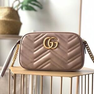 🧚🏻‍♀️Gucci 🧚🏻‍♀️Marmont Matelasse Shoulder Bag Dusty Pink